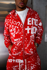 Mixed Emotions Red “Graffiti” Hoodie
