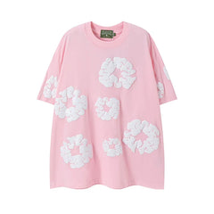 DENIM TEARS Kapok Foam Printed Stylish Casual Loose Men and Women Couple Short Sleeve T-shirt Casual Set (27)