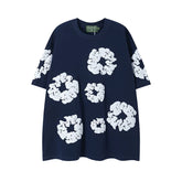 DENIM TEARS Kapok Foam Printed Stylish Casual Loose Men and Women Couple Short Sleeve T-shirt Casual Set (4)