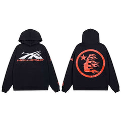 Hellstar Black Red Contrast Circular Logo Hoodie