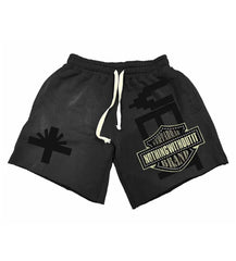 Vertabrae Black Double Emblem Shorts