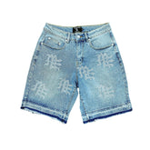 Mixed Emotion ‘ME’ Rhinestone Denim Shorts