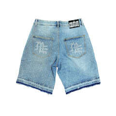 Mixed Emotion ‘ME’ Rhinestone Denim Shorts
