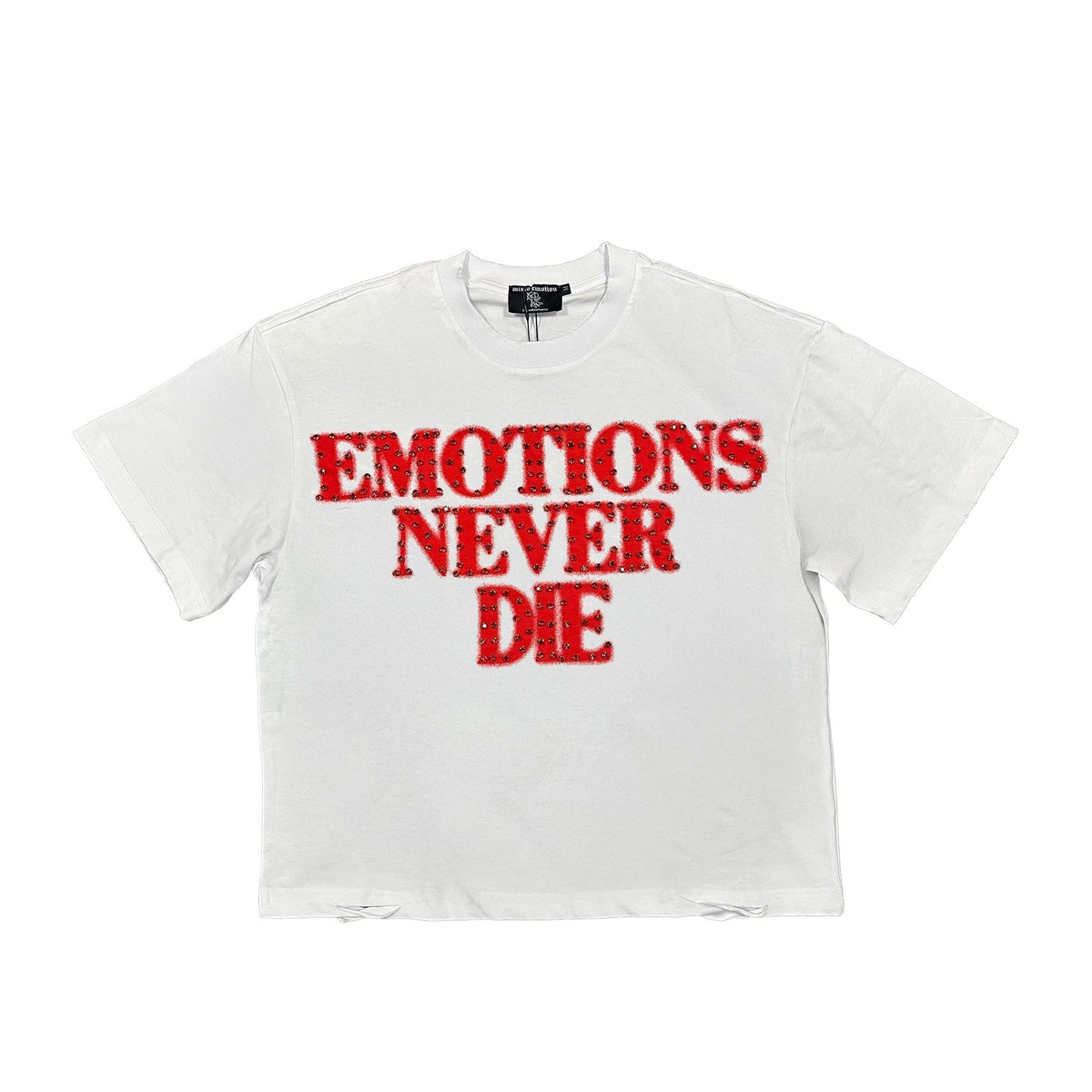 Mixed Emotions Red ‘End’ Rhinestone Tee