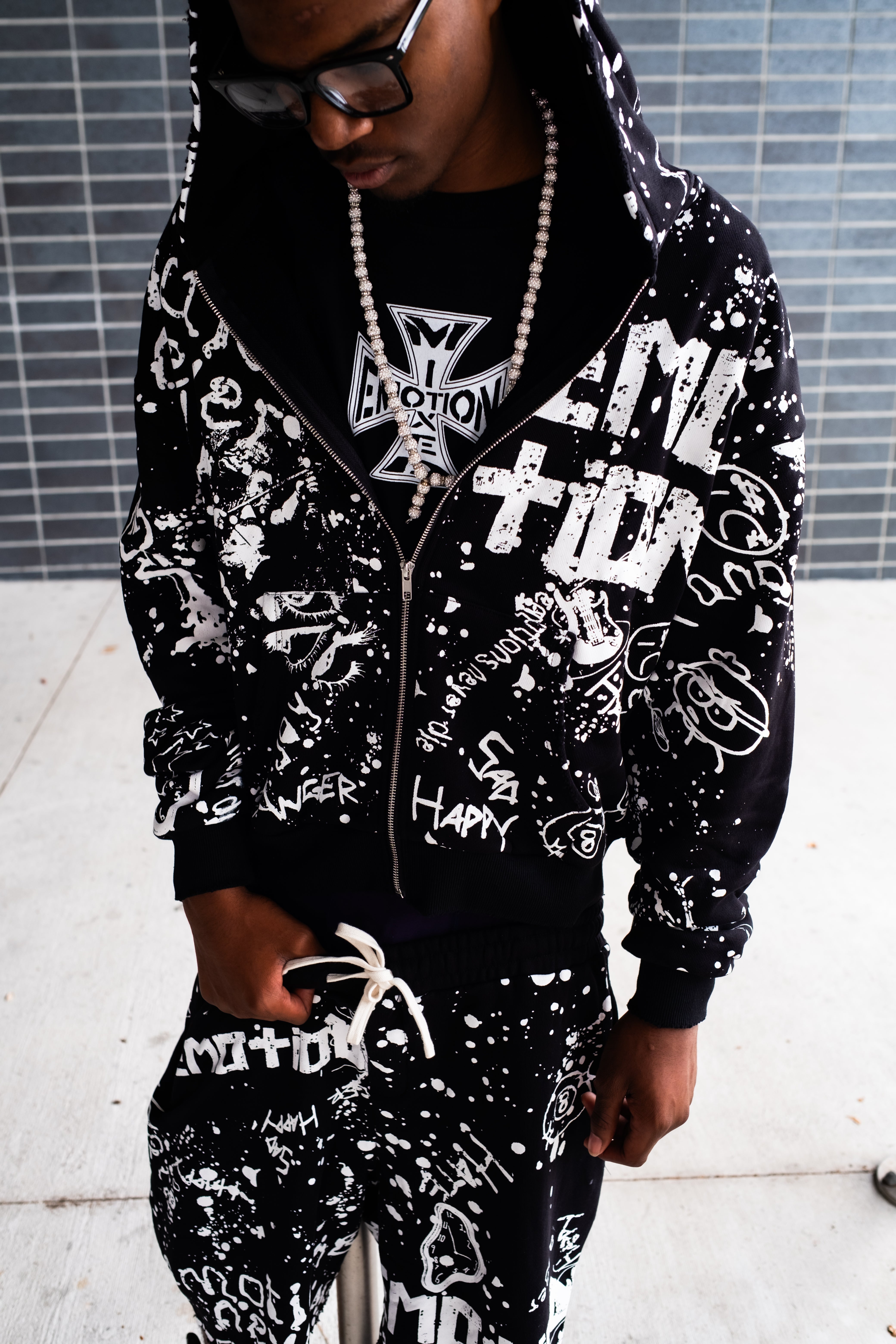Mixed Emotions Black “Graffiti” Hoodie