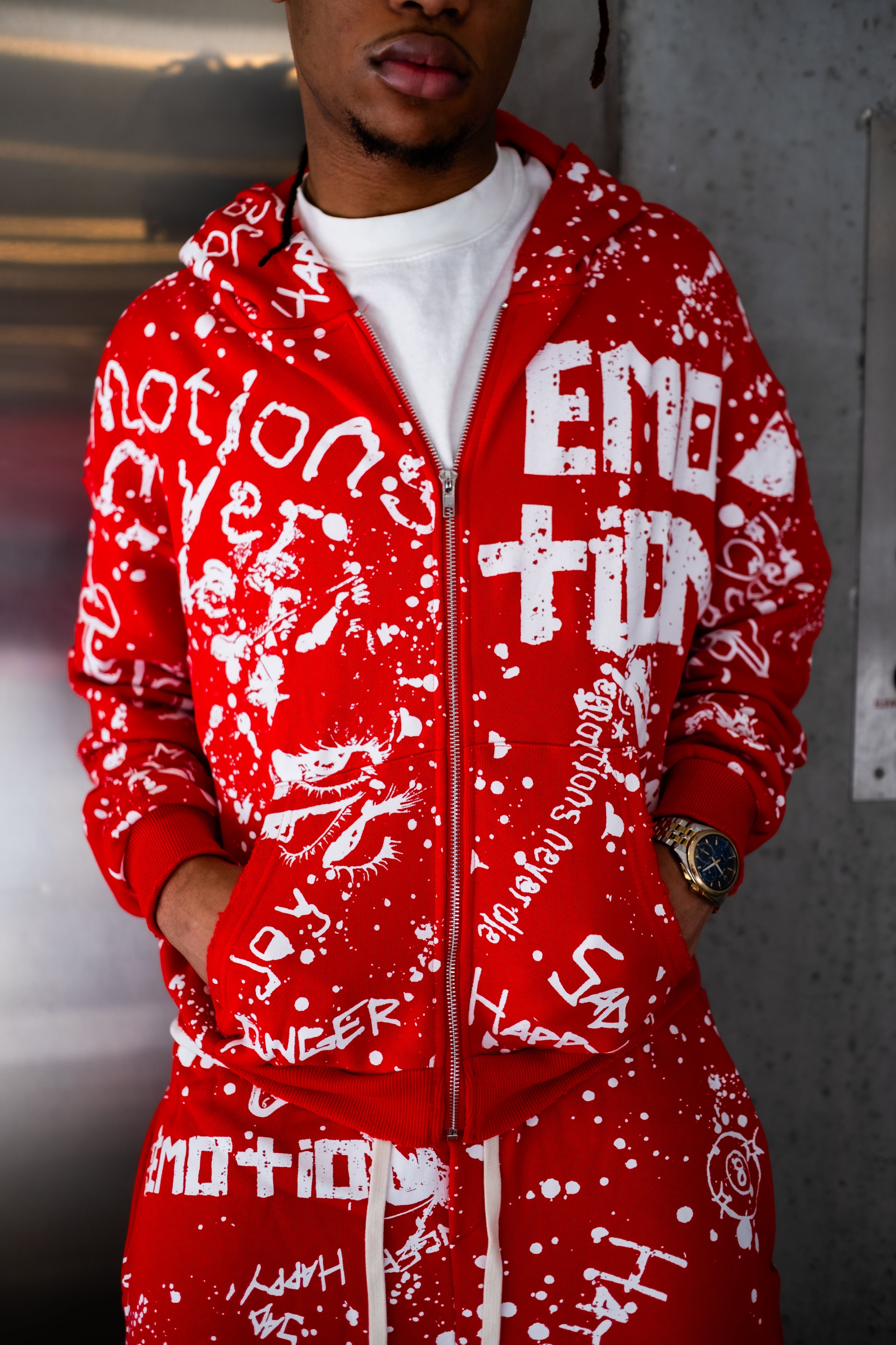 Mixed Emotions Red “Graffiti” Hoodie