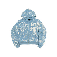 Mixed Emotions Blue “Graffiti” Hoodie