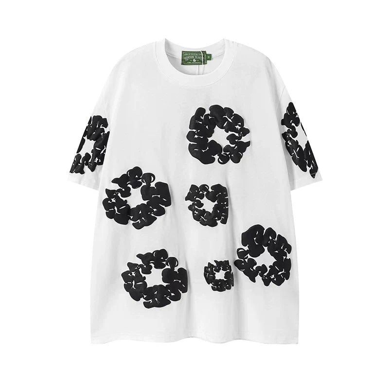 DENIM TEARS Kapok Foam Printed Stylish Casual Loose Men and Women Couple Short Sleeve T-shirt Casual Set (18)