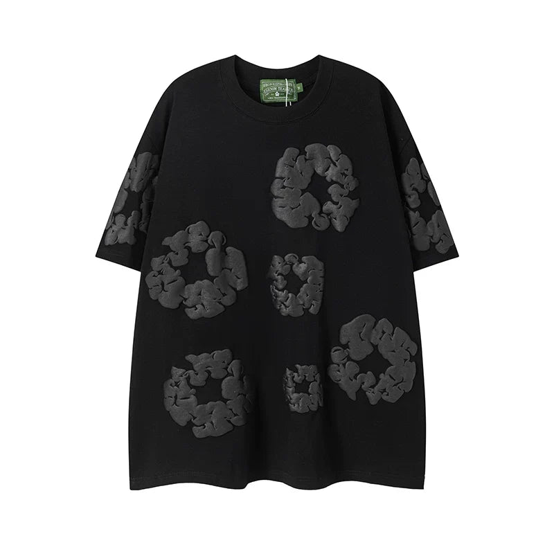 DENIM TEARS Kapok Foam Printed Stylish Casual Loose Men and Women Couple Short Sleeve T-shirt Casual Set (4)