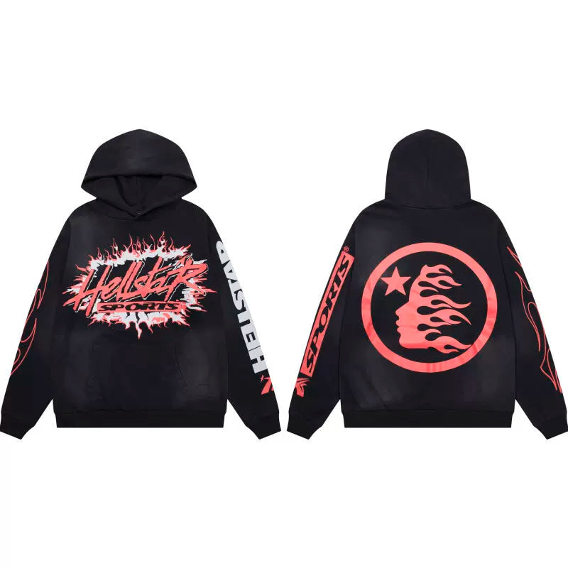 Hellstar Red Circular Portrait Logo Hoodie