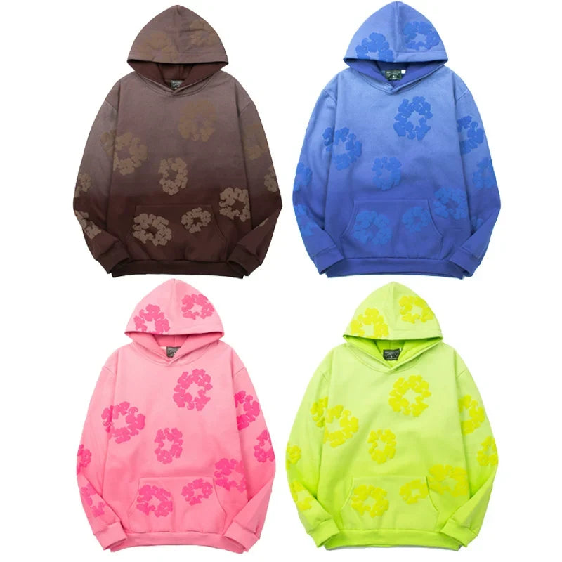 Denim tea, hip hop, hoodie, trendy hip-hop, high street retro, vintage, vintage, plus fleece hooded sweatshirt for men (4)