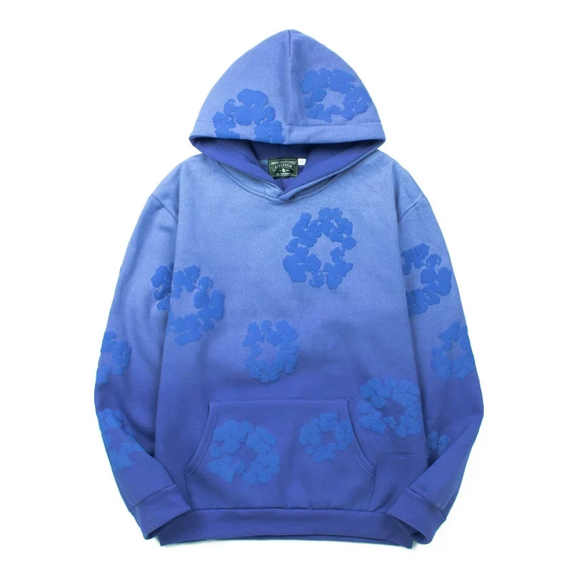 Denim tea, hip hop, hoodie, trendy hip-hop, high street retro, vintage, vintage, plus fleece hooded sweatshirt for men (4)