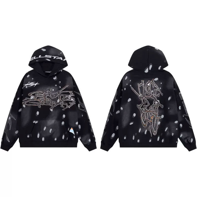 Hellstar Paint‑Splatter Chaos Script Pullover Hoodie
