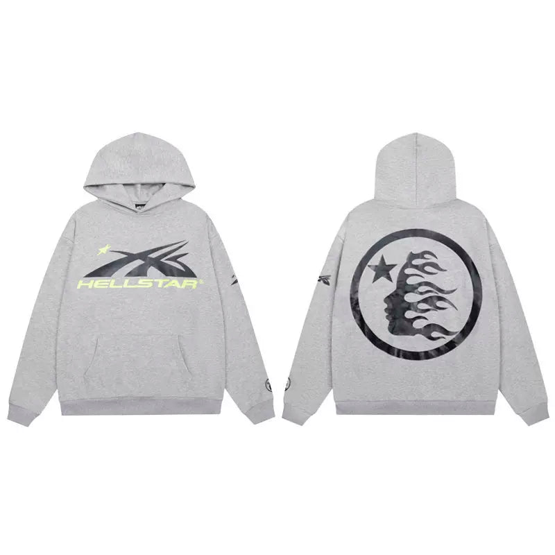 Hellstar Heather Grey Neon Accent Logo Hoodie