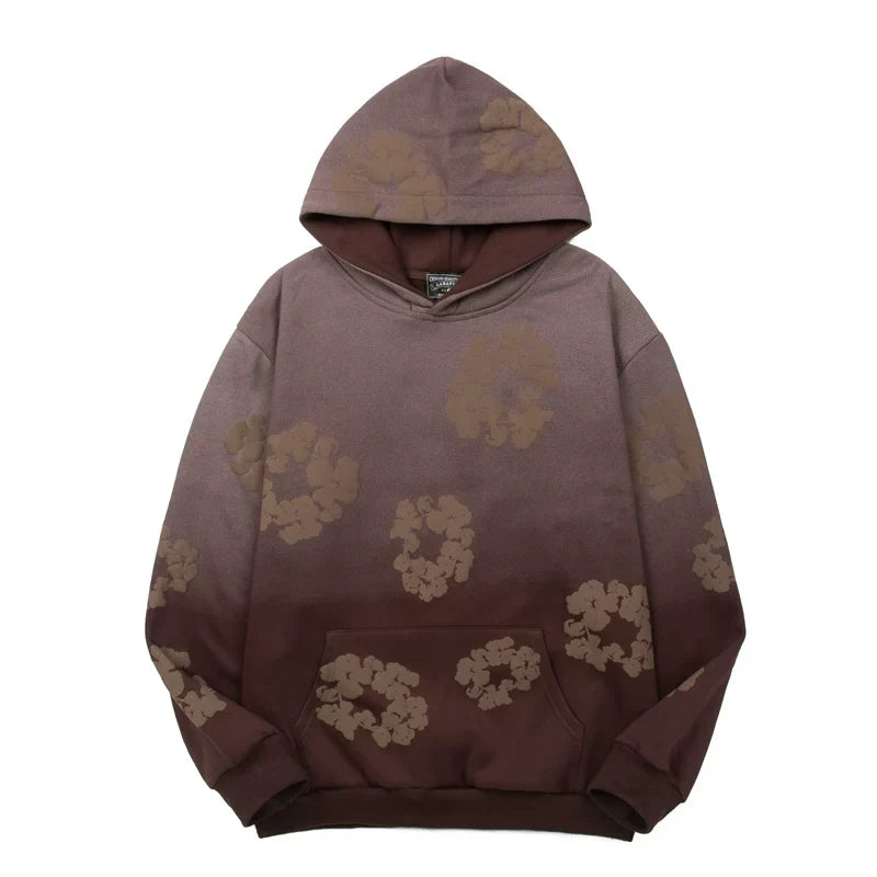 Denim tea, hip hop, hoodie, trendy hip-hop, high street retro, vintage, vintage, plus fleece hooded sweatshirt for men (1)