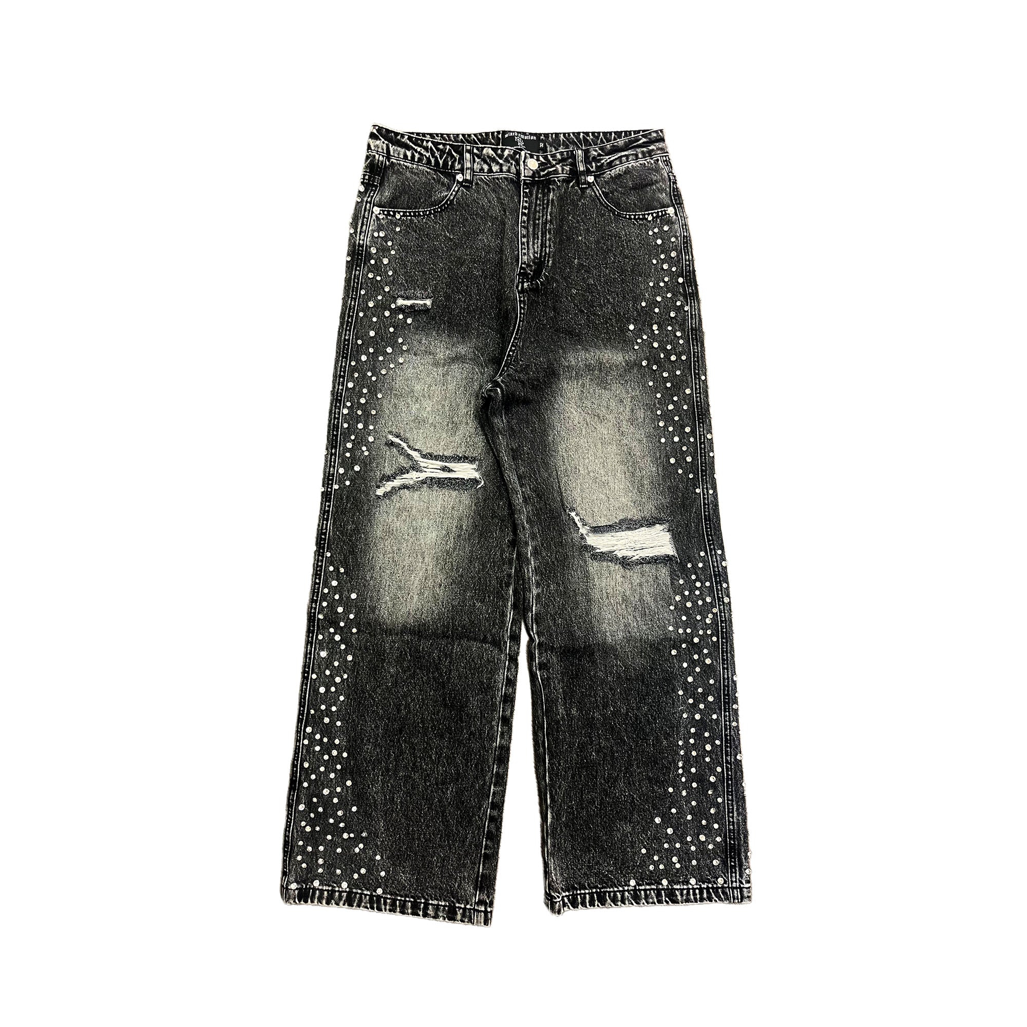 Mixed Emotions Grey ‘Stone’ Baggy Jeans