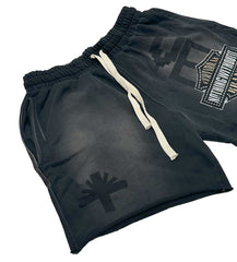 Vertabrae Black Double Emblem Shorts