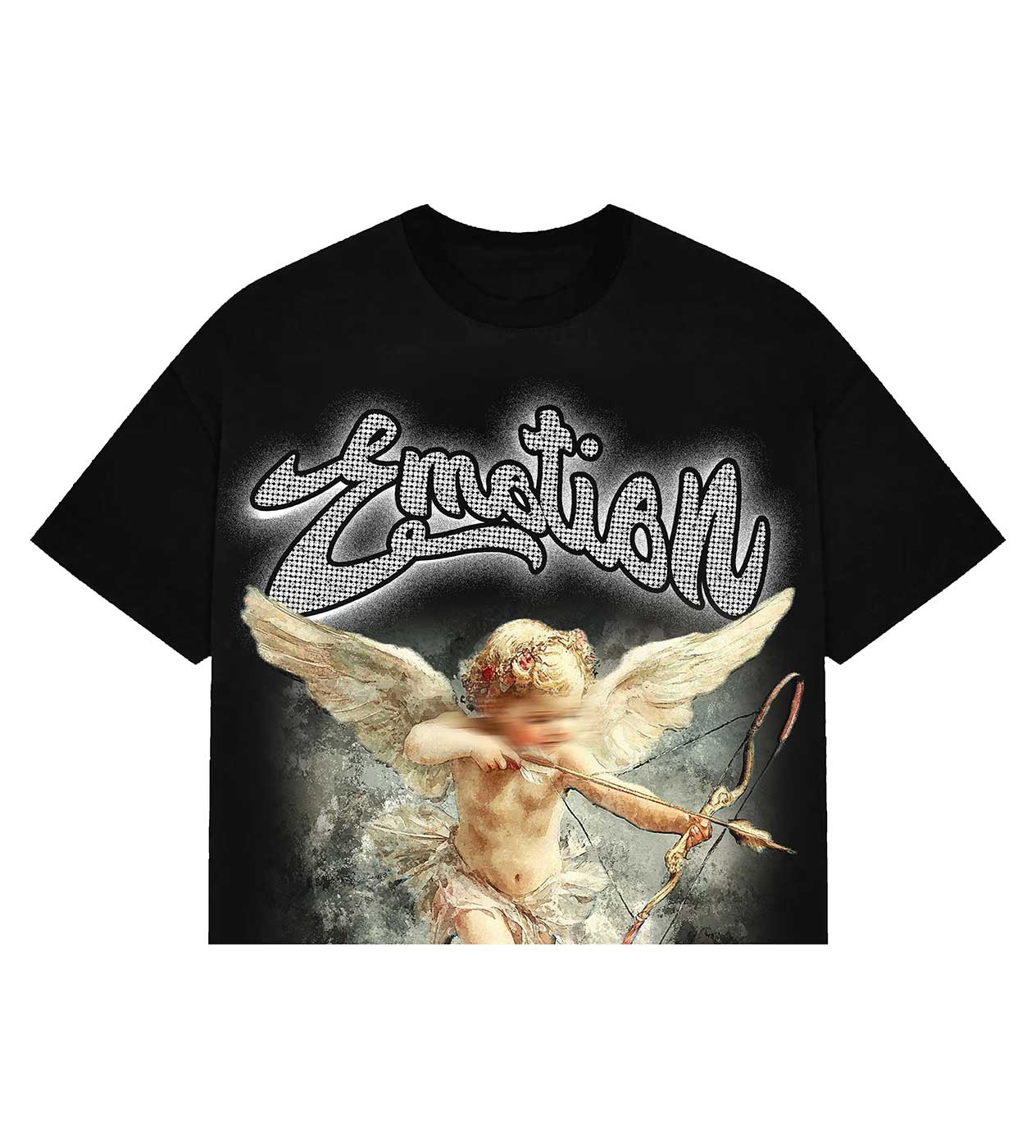 Mixed Emotions Cupid Cropped Tee Black
